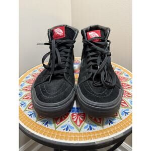 Vans Sk8-Hi Black Suede Canvas High Top Men’s 7 Women’s 8.5 Skate Shoes